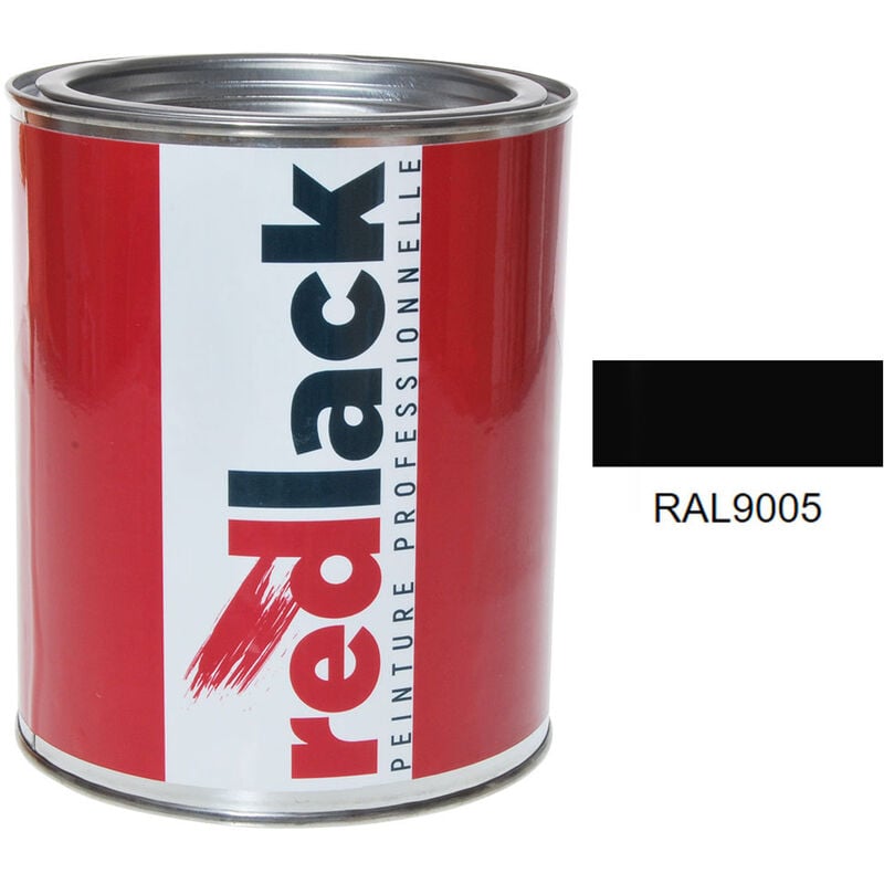 Peinture Noir foncé ral 9005 Brillant multisupport 1L Redlack