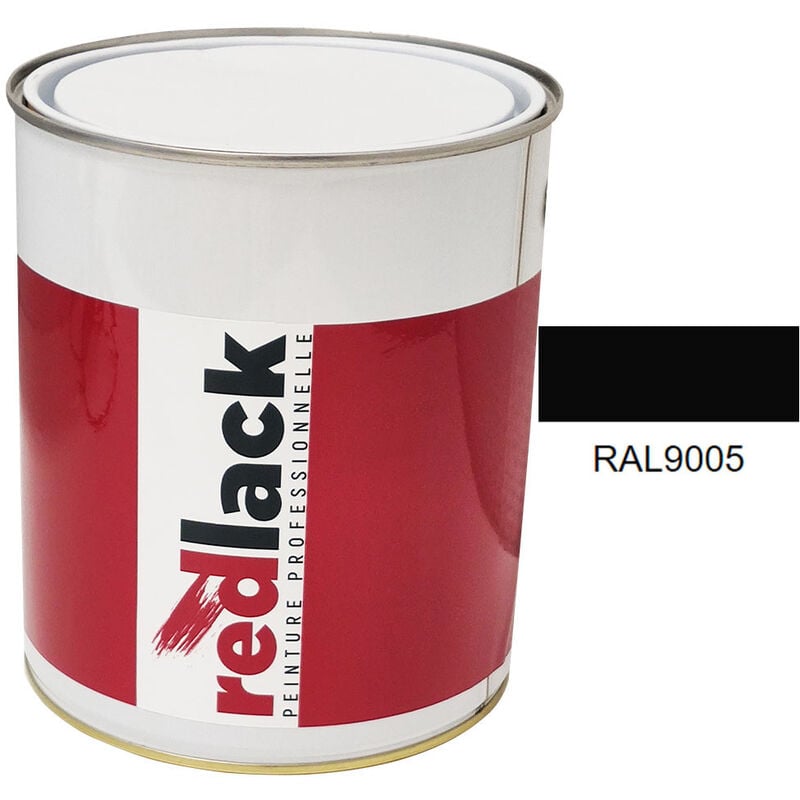 Peinture Noir foncé ral 9005 Brillant multisupport 3L Redlack