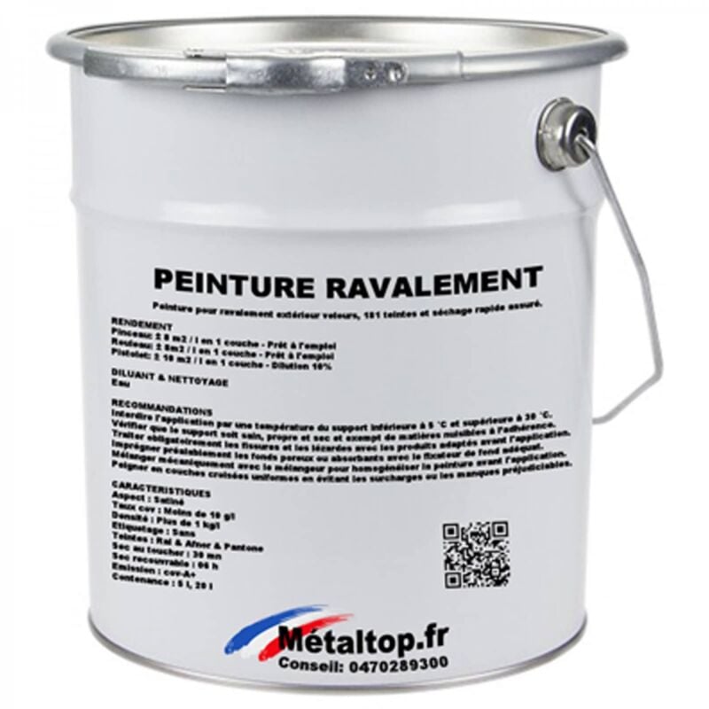 Peinture Ravalement - Pot 1 l - 8016 - Brun acajou Metaltop