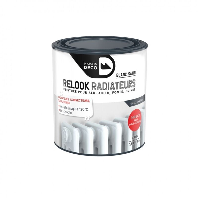 Peinture Relook radiateurs blanc satiné 0.5 l - Maison Deco