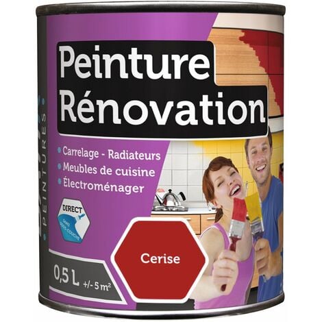 Peinture rénovation satin 0,5L: carrelage, meubles, bois, PVC, radiateur, électroménager, ... - plusieurs modèles disponibles