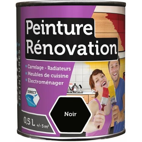 Peinture rénovation satin 0,5L: carrelage, meubles, bois, PVC, radiateur, électroménager, ... - plusieurs modèles disponibles