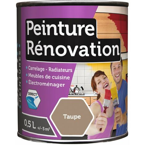 Peinture rénovation satin 0,5L: carrelage, meubles, bois, PVC, radiateur, électroménager, ... - plusieurs modèles disponibles