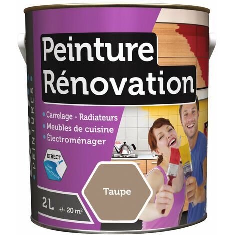 Peinture rénovation satin 2L: carrelage, meubles, bois, PVC, radiateur, électroménager, ... - plusieurs modèles disponibles