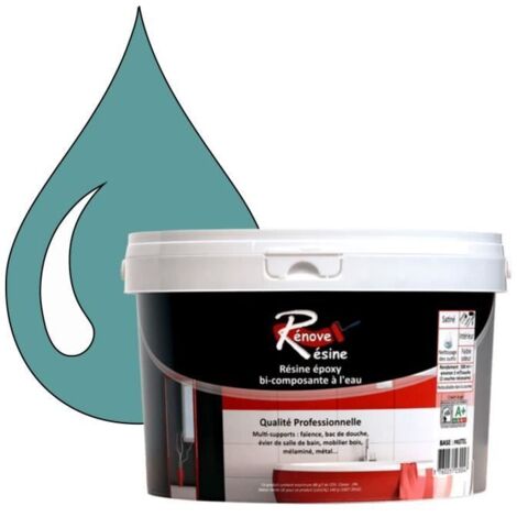 Peinture - Rénove Résine 0.5L - Bleu pastel - Brillant - Multi-supports (Faïence, Carrelage)