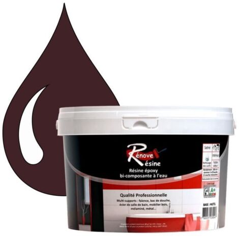 Peinture Résine 0.5L - Multisupport RAL 3007 - Rouge noir - Brillant - Intérieur