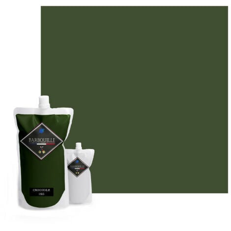 Peinture/résine époxy bi-composant mat BARBOUILLE - Pour carrelages, faiences, stratifiés, PVC - 1kg - Vert Crocodile - Vert