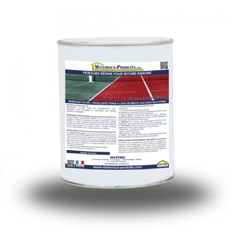 Matpro - Peinture résine pour bitume enrobé - 36 Kg Blanc