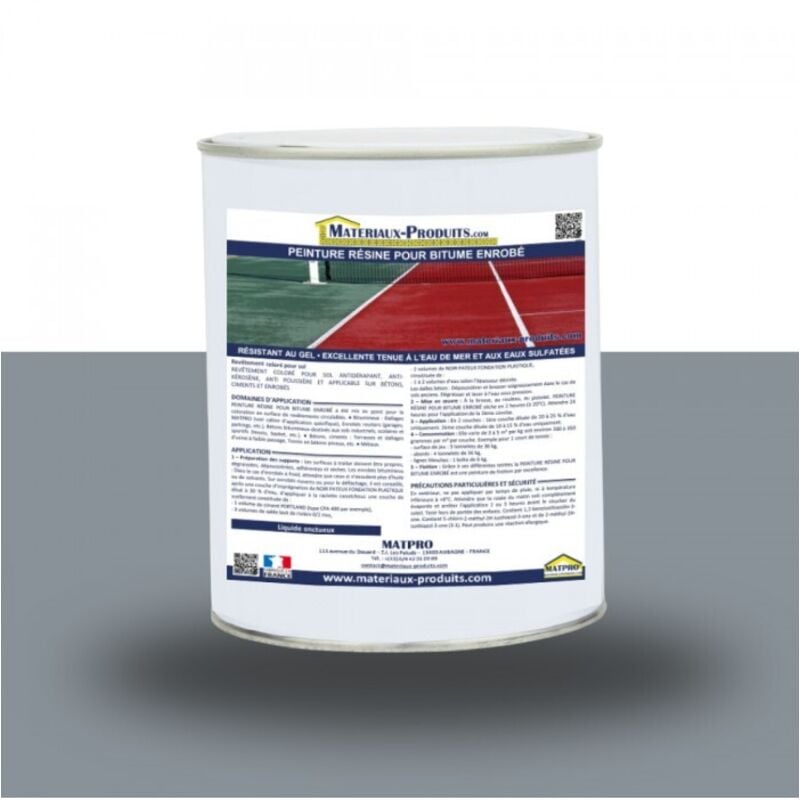 Matpro - Peinture résine pour bitume enrobé - 12 Kg Gris
