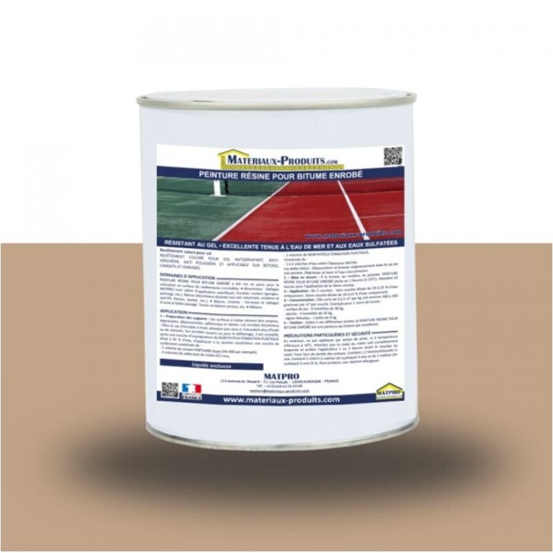 Matpro - Peinture résine pour bitume enrobé - 36 Kg Marron clair