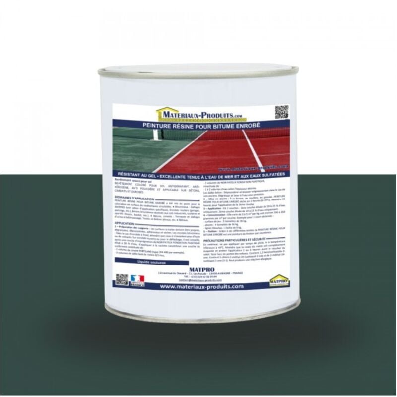 Matpro - Peinture résine pour bitume enrobé - 36 Kg Vert foncé