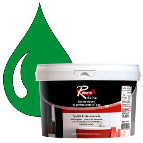 Peinture Résine - Rénove Résine 0.5L - Vert pur - Brillant - Multi-supports (Carrelage, Faïence)