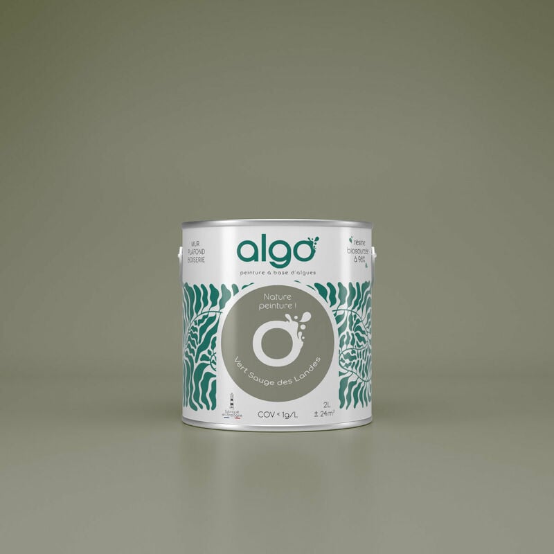 Peinture écologique Algo Velours - Vert Sauge des Landes - 5L