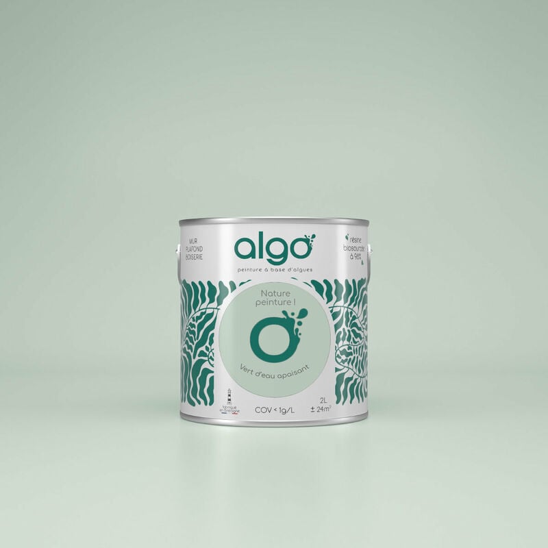 Peinture écologique Algo Velours - Vert d'eau apaisant - 2L