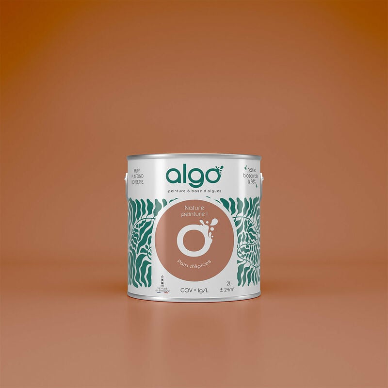 Peinture écologique Algo Velours - Marron Pain d'épices - 0.5L