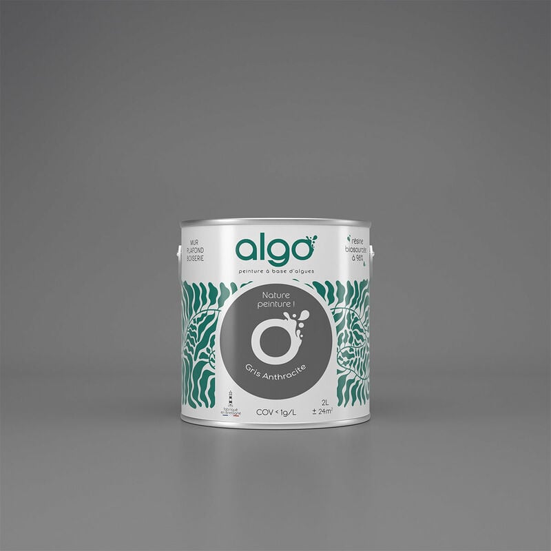 Peinture écologique Algo Velours - Gris Anthracite - 0.5L