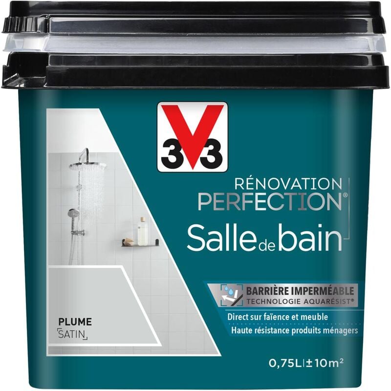 Peinture salle de bain Rénovation perfection® V33 Plume satin 0,75L