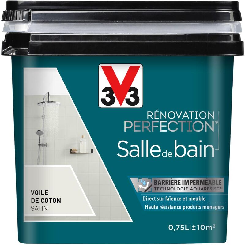 Peinture salle de bain Rénovation perfection® V33 Voile de coton satin 0,75L
