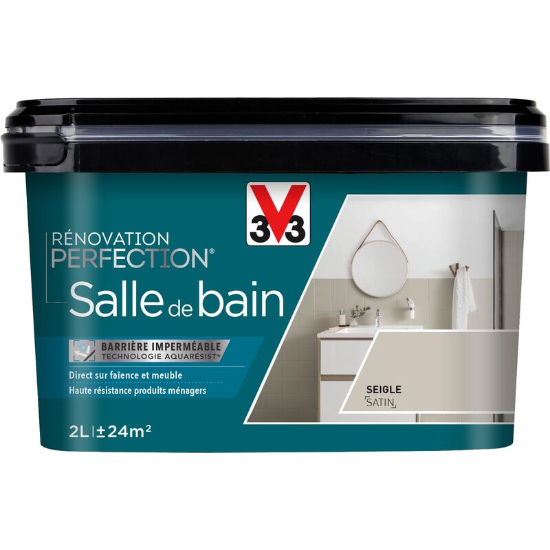 Peinture salle de bain Rénovation perfection® V33 Seigle satin 2L