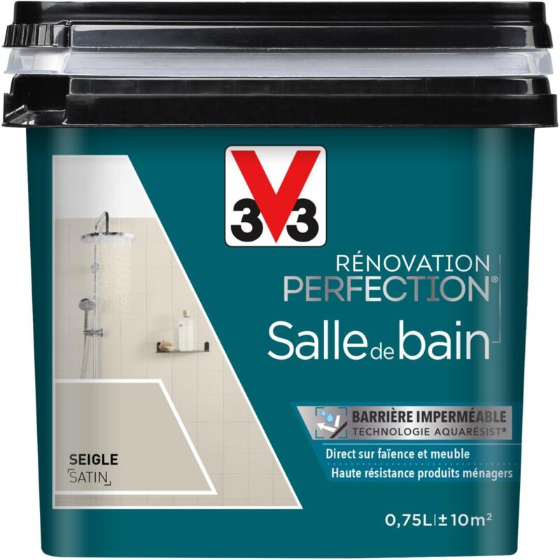 Peinture salle de bain Rénovation perfection® V33 Seigle satin 0,75L - Seigle