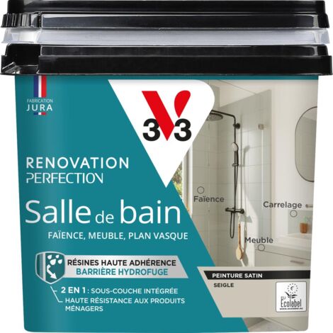 Peinture salle de bain Rénovation perfection® V33 Seigle satin 0,75L
