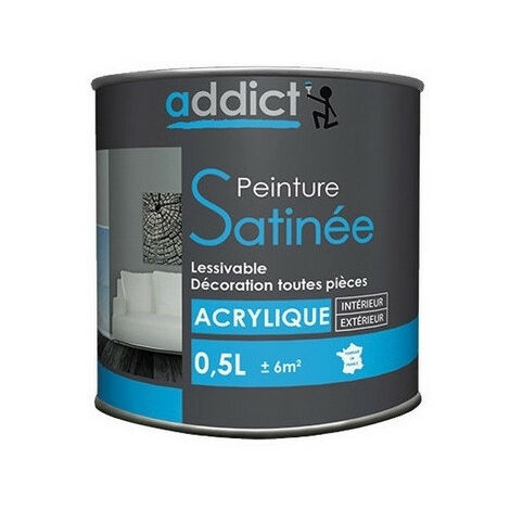 Peinture satinée acrylique 0,5L (vert olive) - Ton : Vert ...