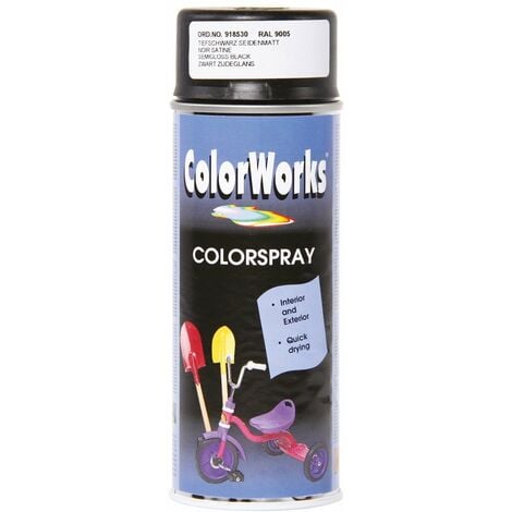 Peinture satinée aérosol 400ml noir mat sa - Noir