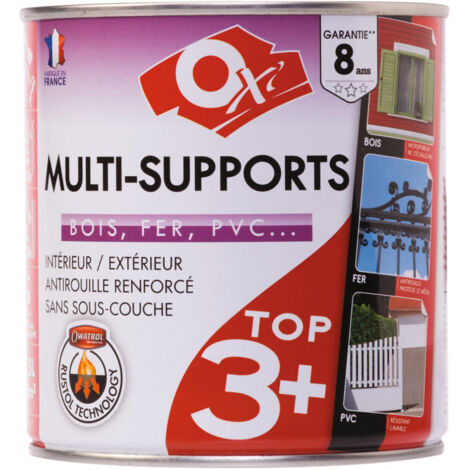 Peinture satinée multi-supports 0,5L – Gris anthracite RAL 7016 – Protection durable pour bois, fer, PVC et métaux – Application facile – OXI
