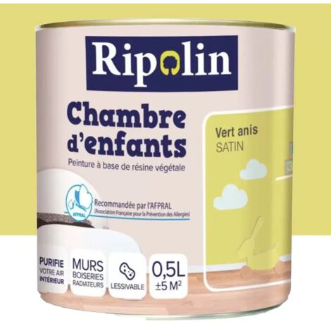 Peinture satinée RIPOLIN Chambre d'enfants Vert Anis 0,5 L