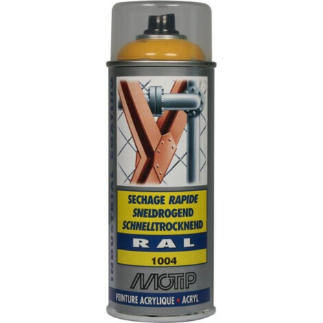 PEINTURE SECHAGE RAPIDE RAL ACRYL RAL1004 BRILLANT AEROSOL 400ML MOTIP