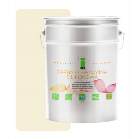 Peinture silicone pour façade blanche légèrement jaunâtre, 10 L