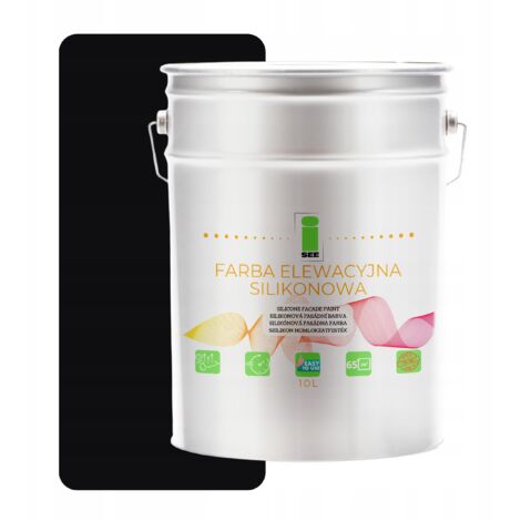 Peinture silicone pour façades, teinte noire S 9005, 10 L