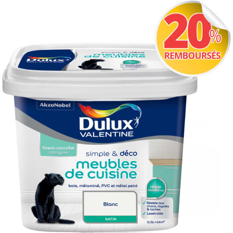 Peinture Simple & Déco Meubles De Cuisine Blanc Finition : Satin 0,5 L