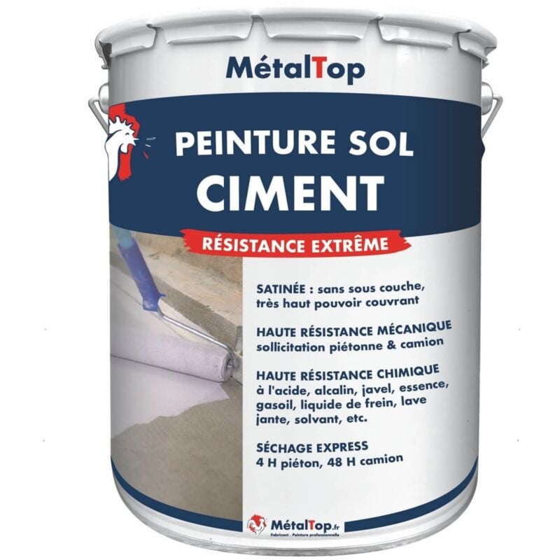 Metaltop - Peinture Sol Ciment - Pot 5 l - 4010 - Télémagenta