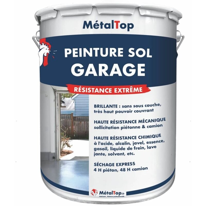 Peinture Sol Garage - Pot 1 L - 9017 - Noir signalisation - Metaltop