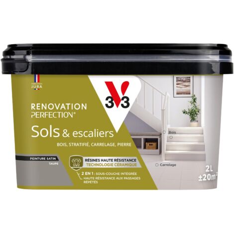Peinture sols & escaliers Rénovation perfection® V33 Taupe satin 2L