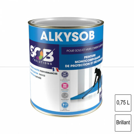 Peinture Sols et Murs ciment et béton 0,75L Alkysob SOB - plusieurs modèles disponibles