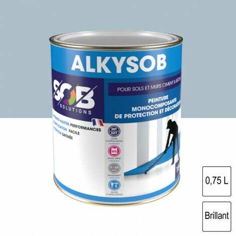 Peinture sols et murs en ciment et béton Pierre de Crayssac brillant 0,75L Alkysob SOB PEINTURES - plusieurs modèles disponibles