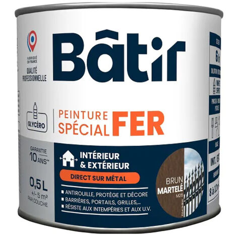 Peinture Spécial Fer Martelé Batir Brun M26 0,5l - Batir