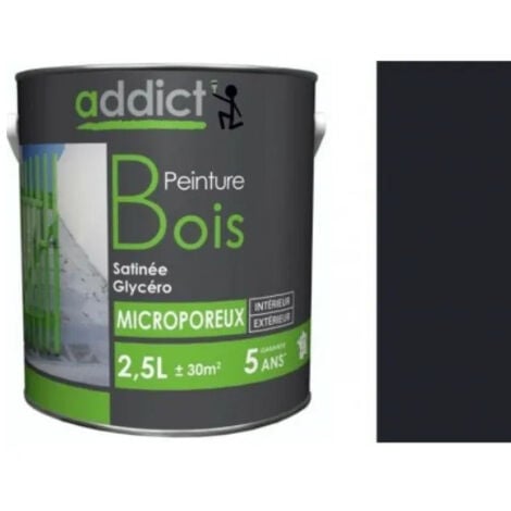 Peinture spéciale bois glycéro, Gris anthracite, 2,5 litres.