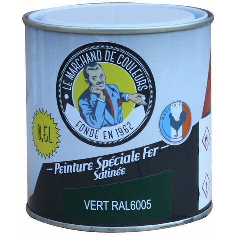 Peinture Spéciale Fer Vert mousse Pot 0L5 - LE MARCHAND DE COULEURS