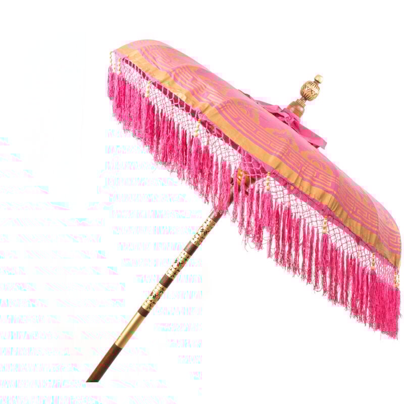 Parapluie balinais peint en fuchsia