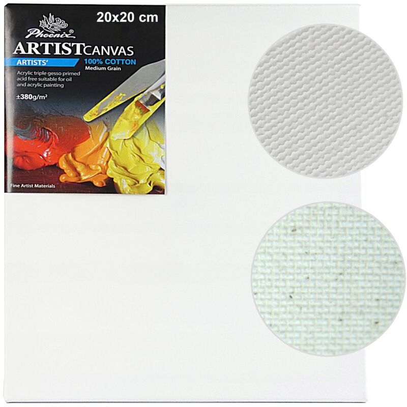 Peinture sur toile coton PREMIUM 380g Phénix 20x20cm