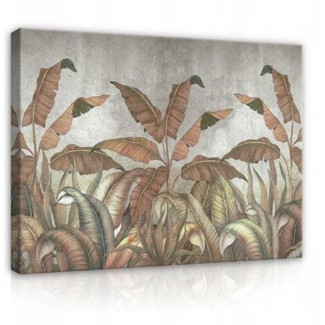 Peinture sur toile feuilles de bananier grande 100x70