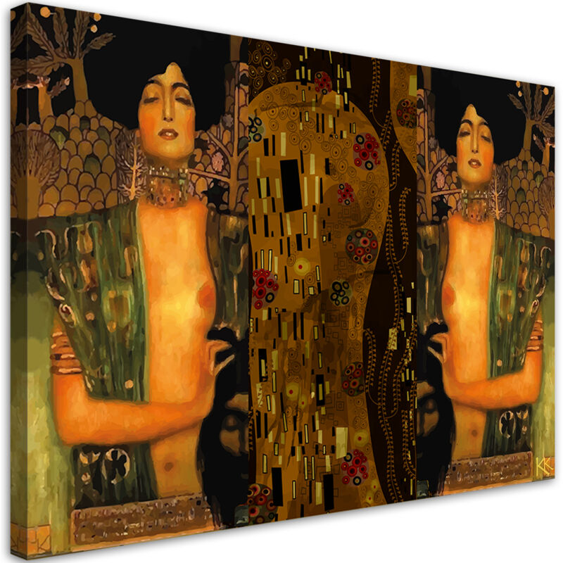 Peinture sur toile, Gustav Klimt Judith avec la tête d'Holoferne - 100x70