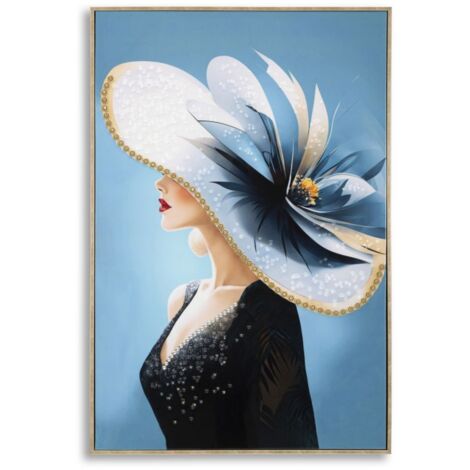 Peinture sur toile laquée avec cadre -B- 62 x 4 x 92 cm