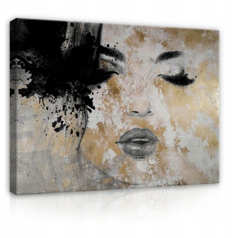 Peinture sur toile visage de femme abstrait 60x40