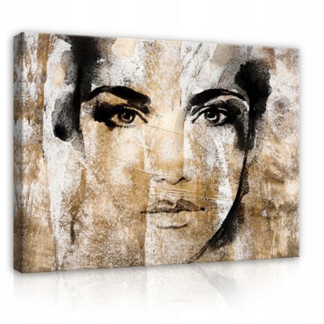 Peinture sur toile visage d'une femme portrait grand 100x70