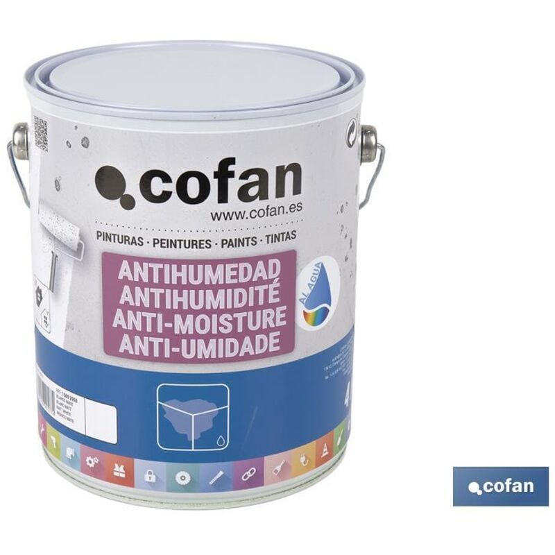 Peinture synthétique anti-humidité blanc mat pour intérieur et extérieur (4l)