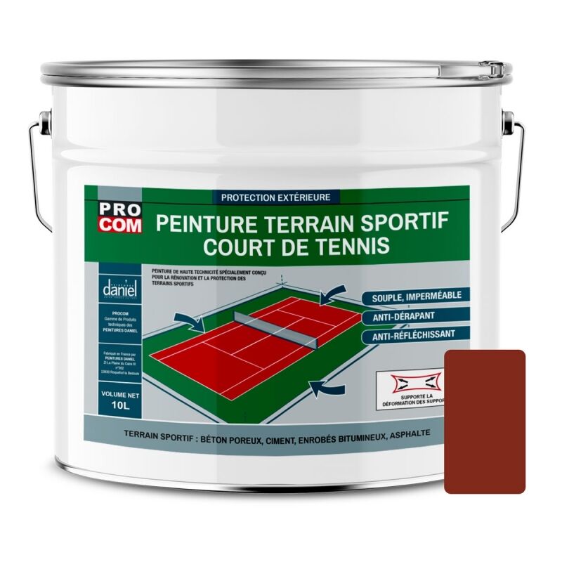 Peinture tennis, peinture terrain de sport, rénovation et protection de terrain sportif Procom 772F21 10 litres